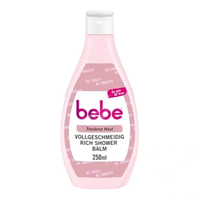 Obrázek Bebe Sprchový gel, Rich Shower Balm, s bambuckým máslem a mandlovým olejem, pro suchou pokožku, 6 x 250 ml