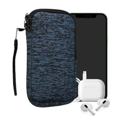 Obrázek kwmobile pouzdro na mobilní telefon pro smartphony XL 6,7/6,8&quot; neoprenové mobil Deep Ocean černé 17,2 x 8,4 cm vnitřní rozměry