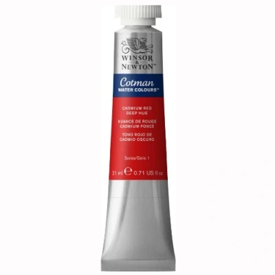 Obrázek Winsor &amp; Newton 0308098 Cotman akvarelová barva s vynikající průhledností, barevnou silou a zpracovatelskými vlastnostmi, vodní 21 ml tuba kadmiově červená, tmavý barevný odstín
