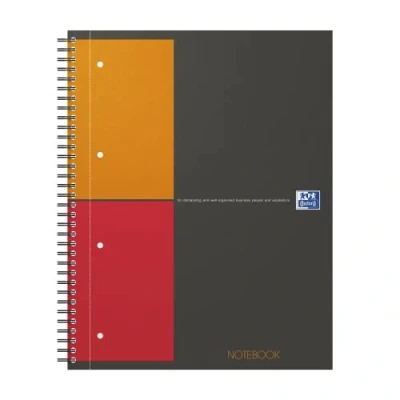 Obrázek Oxford 100103664 Mezinárodní notebook, A4 +, kostkovaný, 80 listů, odolný kartonový kryt, šedý