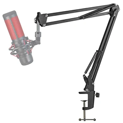Obrázek Rameno na boom mikrofon HyperX QuadCast profesionální univerzální stojan kompatibilní s ramenem mikrofonu S, Fifine AM8, Blue Yeti, Razer Seiren Mini, pro adaptér 3/8&quot; až