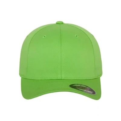 Obrázek Flexfit Wooly Combed 6 panelová unisex baseballová čepice ve 28 barvách, pro dospělé a děti, Zelená, S/M