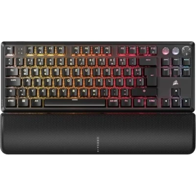 Obrázek CORSAIR Mechanická herní klávesnice K70 PRO TKL RGB mazaný halový efekt MGX hyperdrive, nastavitelný spínač, současně SOCD a Rapid Trigger, 8000 Hz, qwertz černá