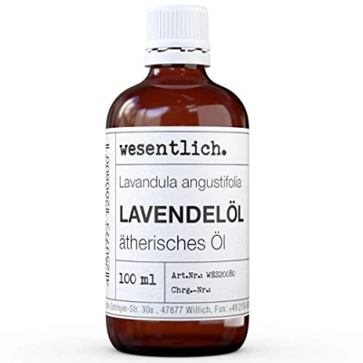 Obrázek Levandulový olej čistý éterický wesentlich. 100% přírodní ze skleněné láhve (100 ml)