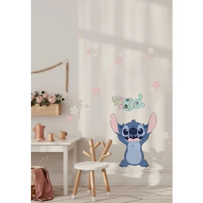 Obrázek Komar Tetování na zeď Disney Lilo and Stitch Lifesize velikost 50 x 70 cm nálepka zeď, dětský pokoj, nástěnná dekorace, modrá, zelená, růžová