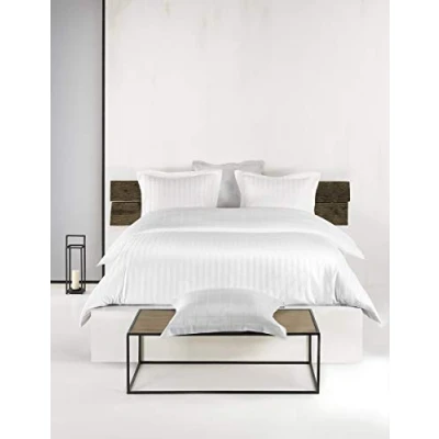 Obrázek De Witte Lietaer Bettwäsche Zygo Weiß Doppelbett 1 Bettbezug 240 cm + 2 Kissenbezüge mit Volant, Baumwolle, x 220