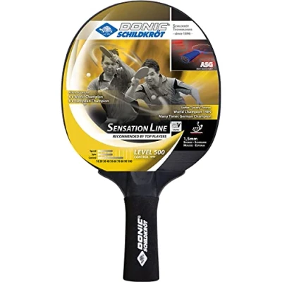 Obrázek Donic Schildkröt pálka na stolní tenis Sensation Line 500, ASG rukojeť, 1,5 mm houba, Elite ITTF obložení, 714402