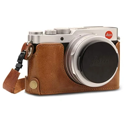Obrázek MegaGear MG1604 Leica D Lux 7 Ever Ready pravá kůže polopouzdro na fotoaparát s popruhem hnědá