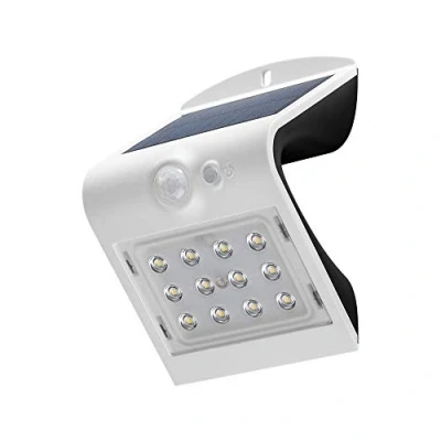 Obrázek Goobay 45808 LED solární světlo, venkovní reflektor s detektorem pohybu, venkovní, 3,2 W, lampa, / IP65 zahradní zářič/venkovní lampa pohybu PIR senzorem bílá