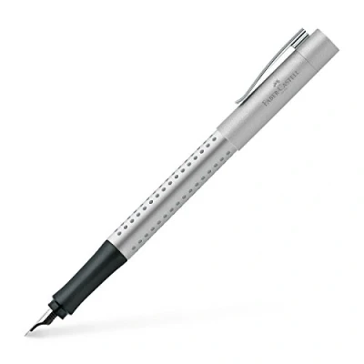 Obrázek Faber Castell 140905 plnicí pero Grip 2011, peří B, stříbrná, 1 kus