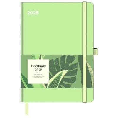 Obrázek N NEUMANNVERLAGE Matcha 2025 Cool Diary, 16 x 22 cm, týdenní kalendář s banderole a záložkou, kapsa na vizitky, roční ... mezinárodní kalendář: Diary