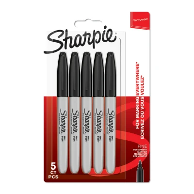 Obrázek Sharpie Permanent Markers Fine Point Zwart 5pc