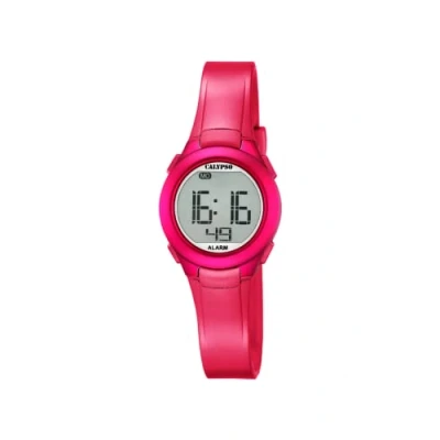 Obrázek Calypso Unisex digitální hodinky s plastovým náramkem K5677/4, Růžová/Lcd, Pásek