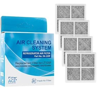 Obrázek ACE+ FA 120F Vzduchový filtr do ledničky, kompatibilní s LG Pure N Fresh ADQ73214405 ADQ73214404 ADQ73214408 Antibakteriální chladničky (balení 4 ks)
