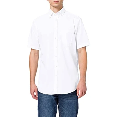Obrázek Seidensticker Pánská business košile Regular Fit nežehlivá Button Down límec krátký rukáv 100% bavlna, bílá (bílá 01)