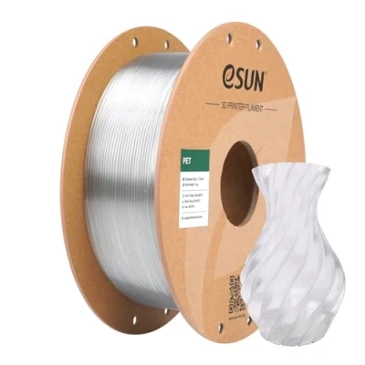 Obrázek eSUN PET vlákno 1,75 mm, vysoká tuhost vlákno, 1kg cívka (2,2 LBS) struna pro 3D tiskárny (transparentní, 1 kg)