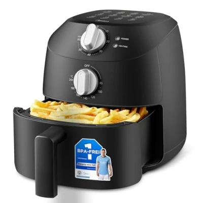 Obrázek Midea horkovzdušná fritéza 2l, 1150W fritéza, fritování bez oleje, automatické vypnutí, snadné čištění, BPA, černá