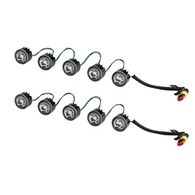 Obrázek HELLA LED sada světel pro denní svícení LEDayFlex 12V / 24V kulatá SAE čirá kabel: 120mm přední část vozidla 2PT 010 458 711, černá