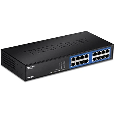 Obrázek TRENDnet TEG S16DG 16 Port nespravovaný gigabitový GREENnet Desktop kovový spínač, bez ventilátoru, 16x RJ 45 porty, rychlost přesměrování 32 Gbps