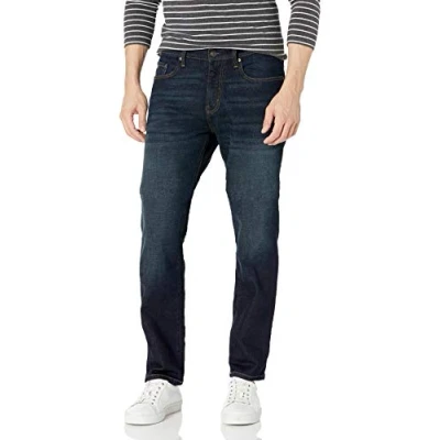 Obrázek Amazon Essentials Herren Stretchjeans, athletische Passform, Dunkles Indigo/Leicht Ausgespült, 42W / 28L