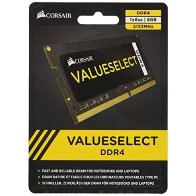 Obrázek Corsair Value Select SODIMM 8GB (1x8GB) DDR4 2133MHz C15 paměť pro laptop/notebooky černá
