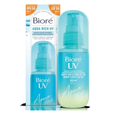 Obrázek Bioré UV Aqua Rich LSF 50 neviditelný sprej na obličej obsah: 60 ml ochranný faktor ochrana proti UVA/UVB lehká, osvěžující