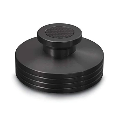 Obrázek Dynavox Pohonovač gramofonu PST330, závaží pro gramofon z hliníku, hmotnost 330 g, s karbonovou plochou a inlay, černá