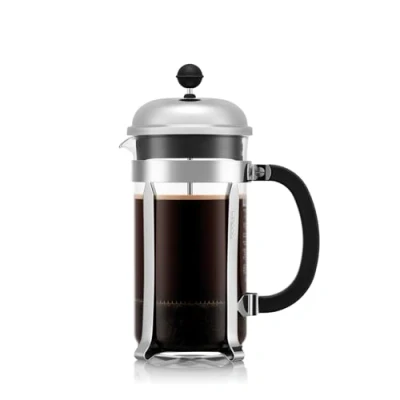 Obrázek Bodum Chambord Stroj na přípravu kávy (systém French Press systém, ochrana proti protékání, litinový rám), Lesklá, 1,0 L