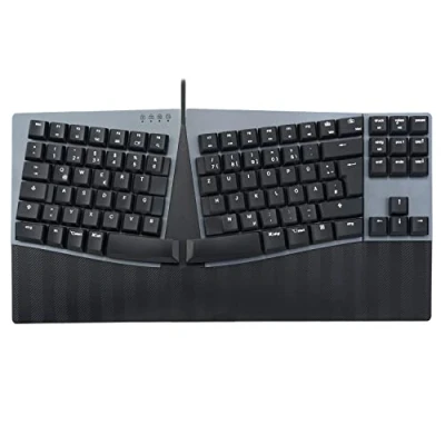 Obrázek Perixx PERIBOARD 335RD DE, kabelová ergonomická mechanická klávesnice Low Profile Red Lineární spínače programovatelná funkce kompatibilní s Windows a Mac OS X německá QWERTZ