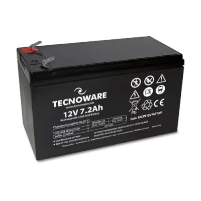 Obrázek Tecnoware Power Systems Ersatzbatterie Für USV, 12V 7,2Ah, Videoüberwachungs und Alarmsysteme, Faston Anschluss 6.3 mm, Abmessungen 15,1 x 9,4 6,5 cm, 7,2 AH