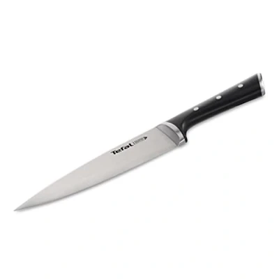 Obrázek Tefal Šéfkuchařský nůž Ice Force K23202, čepel 20 cm, ochrana proti korozi, rukou, nerezová ocel, černý