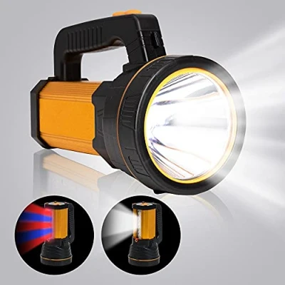 Obrázek MAYTHANK Extrémně jasná kapesní svítilna LED dobíjecí 10000 lumenů akumulátor ruční velký světlomet USB C Flashlight provoz na baterie kempování