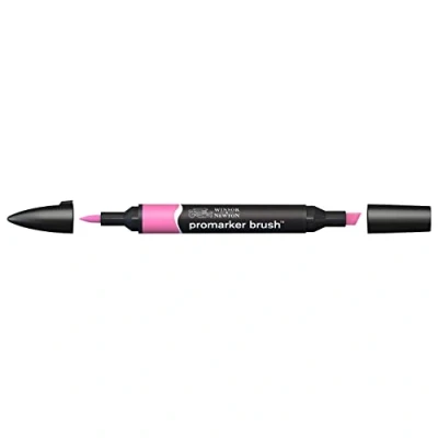 Obrázek Winsor &amp; Newton 0204375 BrushMarker (pro výkresy, kaligrafii, design a rozvržení, kreslení bez šmouh s klínem špičkou štětce) třešňově červená