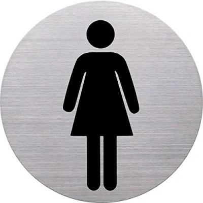 Obrázek Helit H6271000 piktogram WC dámy, průměr 115 mm, samolepicí s Klebepad, Litinový