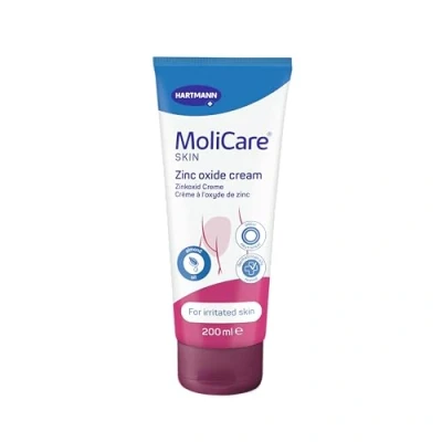Obrázek MoliCare Skin Krém s oxidem zinečnatým: zklidňuje podráždění, ochrana pro pokožku namáhanou inkontinencí, 200 ml
