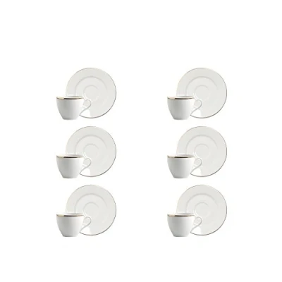 Obrázek Merry Christmas Kaffeetasse mit Untertasse 6er Set 10 Cl weiß/goldfarben