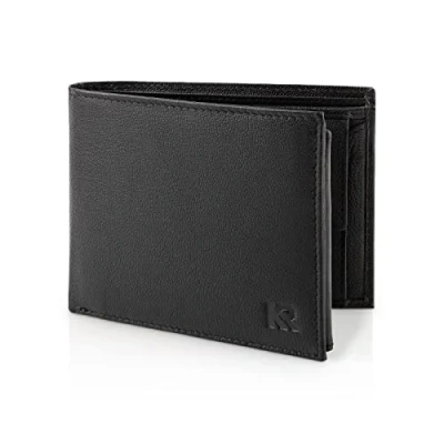 Obrázek KRONIFY pánská kožená peněženka I z pravé kůže RFID ochrana formát na šířku s přihrádkou mince 13 přihrádek karty elegantní box,