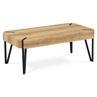 Obrázek Konferenční stolek 110x60x42, MDF bělený dub, kov černý mat AHG 241 OAK2