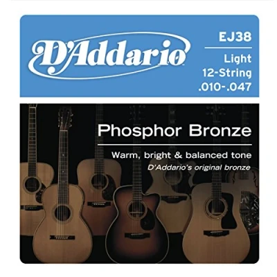 Obrázek D&#039;Addario struny pro westernovou kytaru akustickou EJ38 Light, 12 strun, 1047 1 kus