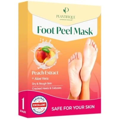 Obrázek Plantifique maska na nohy ponožky zrohovatělou kůži broskev 1 pár odličovač zrohovatělé kůže chodidlech peeling nohou proti Foot