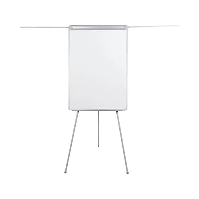 Obrázek Bi Office Dreibein Flipchart Grau mit ausziehbaren Armen, magnetische und trocken abwischbare Oberfläche, Stifteablage