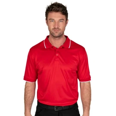 Obrázek Island Green Herren Golf IGTS1899 Zurück Yoke Detail Polo Hemd Rot L