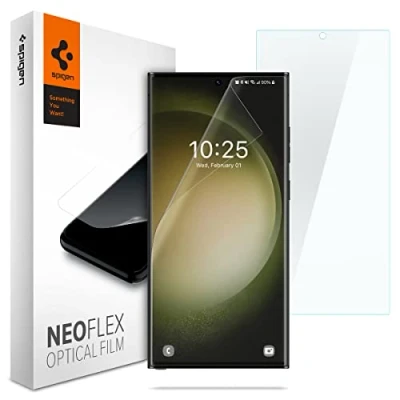 Obrázek Spigen NeoFlex ochranná fólie kompatibilní se Samsung Galaxy S23 Ultra, 2 kusy, odolná proti poškrábání, TPU film, pro instalaci vody