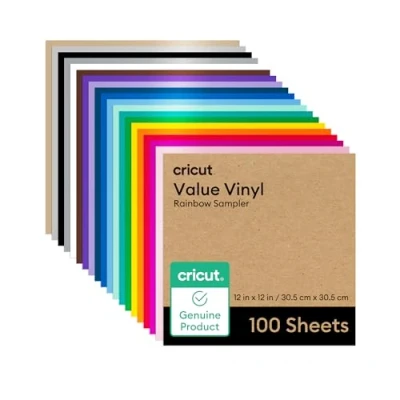 Obrázek Cricut Permanentní vinyl balení 100 ks 30. 5 cm x (12&quot; 12&quot;) Lepicí vinylové listy Vhodné pro všechny řezačky