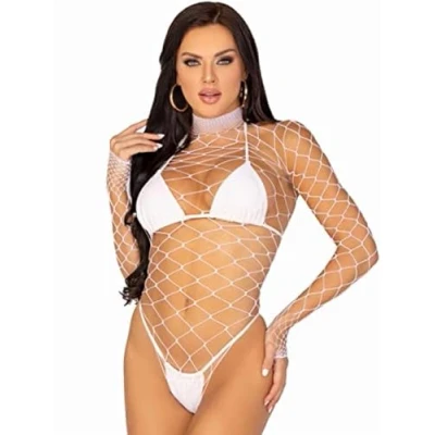 Obrázek LEG AVENUE Very Sexy prádlo Turtleneck fishnet Teddy