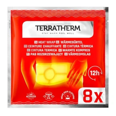 Obrázek TerraTherm Tepelný pás 12 h příjemné hloubkové zahřívání, ohřívač zad ledvin, aktivovaný vzduchem velikost S XL, 8 kusů