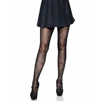 Obrázek Leg Avenue 9009 Punčocháče se vzhledem pavučiny černé dámský kostým Halloween masopust, jednotná velikost (EUR 36 40)