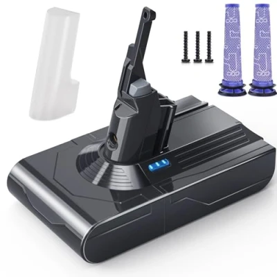 Obrázek V8 Akku 6500mAh, Morpilot Ersatzakku für Dyson Absolute Animal Motorhead Exclusive Staubsauger Fluffy mit 2 Filtern