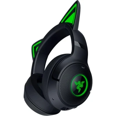 Obrázek Razer Kraken Kitty V2 BT bezdrátová Bluetooth RGB Headset s Ears pro hraní a streamování (325g, triforce 40mm ovladač, 5.2, Noise Cancelling Mic, baterie 40 hodin), černá