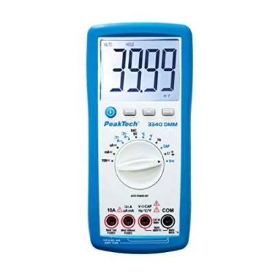 Obrázek PeakTech Digitální multimetr 3340, 4000 Counts s velkým LCD displejem, CAT III 600V / 10A AC/DC, Auto Range, P modrý
